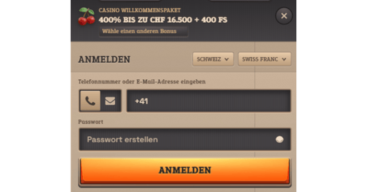 SpinBoss Registrierung